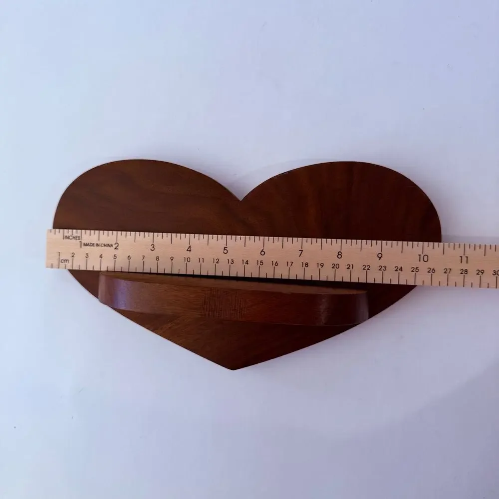 Heart Shaped Wood Wall Shelf Display 10.5 x 6